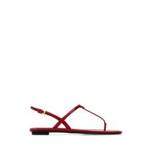 Prada Women Red Leather Thong Sandals